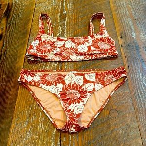 NWOT Madewell bikini large. Cream and rusty orange color